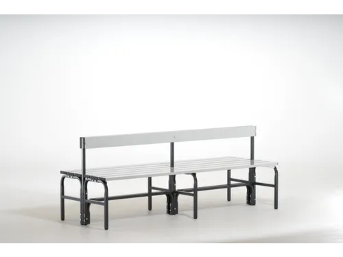 dubbele zitbank,HxLxD 770x2000x725mm,alu. lijsten,frame staal RAL7016