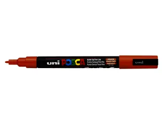 Verfstift Posca PC3M Fijne punt 0,9-1,3mm Donkeroranje - 2