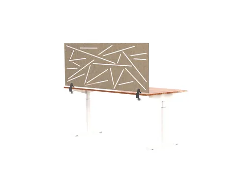 Akoestisch Bureaupaneel met patroon uitsnede 60x160cm Zand