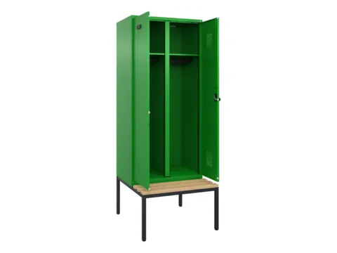 locker met bank,voor scheiding van kleding,HxBxD 2120x800x815mm,2vak