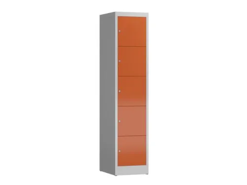 Lockerkast 1800x415x500mm 1x5 vakken cilinderslot, sokkel, RAL3000