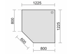 koppelelement voor bureau,90 °,BxD 1225x1225mm,v. C-voet,blad grafiet