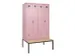 locker met bank,voor scheiding van kleding,HxBxD 2120x1200x815mm,4vak