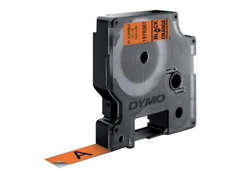Labeltape Dymo D1 1978367 12mmx3m zwart op oranje