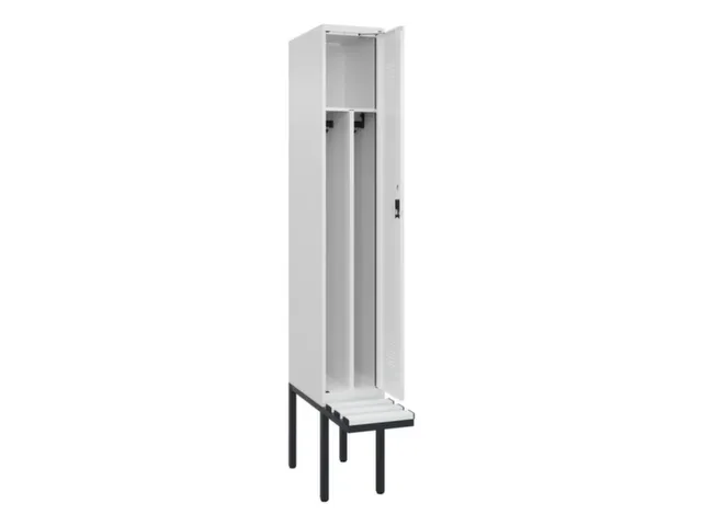 locker met bank,voor scheiding van kleding,HxBxD 2120x300x815mm,1vak