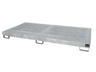 stellingopvangbak,opvangvol. 240l,HxBxD 210x2650x1300mm,m. rooster - 1