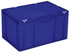 Euronorm Stapelkrat Hxlxb 330x600x400mm 63l Met Deksel Blauw