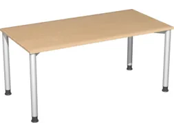 Bureau 4-Poot Hxbxd 680-800X1600X800Mm Ronde Buis Beuken