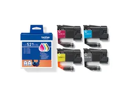 Brother LC-521 Inktcartridges Zwart + 3 Kleuren