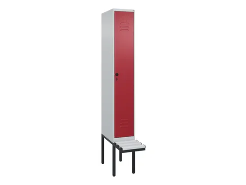locker met bank,HxBxD 2120x300x815mm,1vak,vak B 300mm,draaigrendel