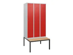 locker met bank,HxBxD 1950x900x815mm,3vak,vak B 300mm,cil.-slot