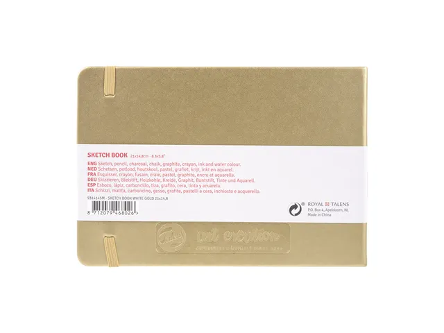 Schetsboek Talens Art Creation 80 witte vellen 140gr 210x150mm witgoud