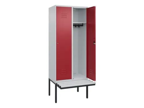locker met bank,HxBxD 2120x800x815mm,2vak,vak B 400mm,cil.-slot