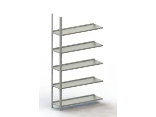 Schroefstelling Aanbouwveld Ral7035 1850x1002x304mm 5legborden 75kg - 2