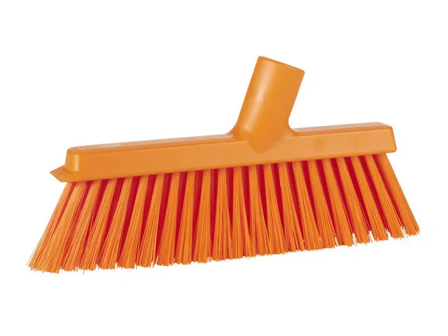 Vikan Hygiene medium veger Oranje stofblik lange steel 250mm