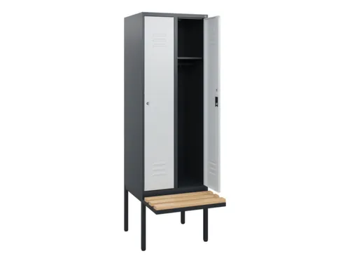 locker met bank,HxBxD 1950x600x815mm,2vak,vak B 300mm,cil.-slot