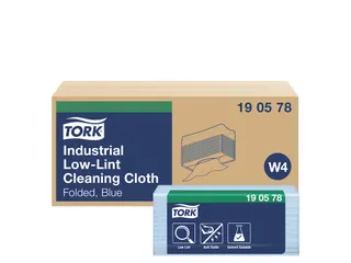 Tork 190578 Industrial Low-lint Gevouwen Reinigingsdoek Blauw W4 - 1