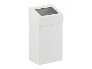 Afvalbak met Pushklep 18 Liter Wit - 1