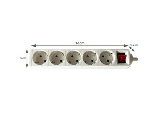 Stekkerdoos BRASQ 5 voudig 1.4 meter wit - 3