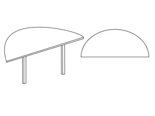 aanbouwtafel,i.h.v.,HxBxD 720-840x1600x800mm,halfrond,CC-zwart - 2
