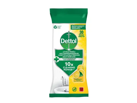 Reinigingsdoekjes Dettol antibacterieël Citrus 30 stuks