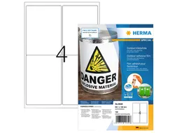 HERMA 9539 Weervast Outdoor folie-etiket A4 99,1x139mm Wit 160 stuks