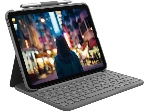Clavier/housse Logitech Slim Folio pour iPad 10e gen QWERTZ allemand