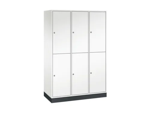 Dubbeldekse garderobekast,HxBxD 1950x1220x500mm,3x2vak.,vak B 360mm