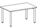 Table de réunion rectangulaire 720x1200x800mm hêtre 4 pieds RAL9006