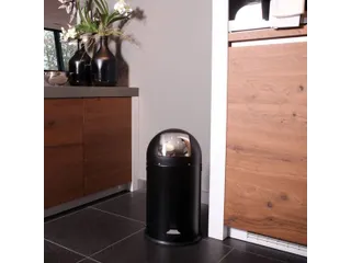 Afvalbak Kickcan metalen binnenbak 33 liter mat zwart - 4