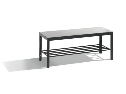 omkleedbank,HxLxD 438x1000x353mm,HPL zilvergrijs,frame staal RAL7021