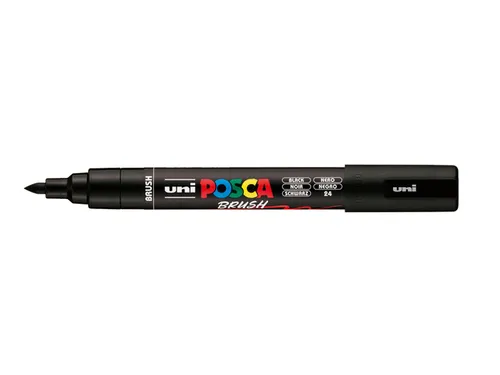 Paintmarker Uni POSCA PC-5BR brushpunt M zwart
