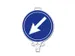 bewegwijzeringsbord,v. set kettingstaanders,Pijl,links,bord Ø 285mm,P
