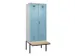 locker met bank,voor scheiding van kleding,HxBxD 2120x800x815mm,2vak
