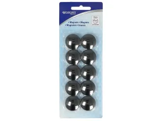 Magneet Westcott zwart pak à 10st. Ø 25x11,8mm, 300g - 2