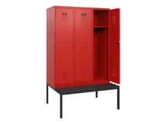 locker met bank,HxBxD 1950x1200x815mm,3vak,vak B 400mm,cilinderslot
