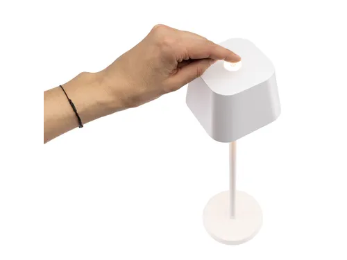 Securit Tafellamp Georgina LED Wit oplaadbaar USB dimbaar