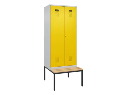 PBM-locker met bank,HxBxD 2120x800x815mm,2vak,vak B 400mm