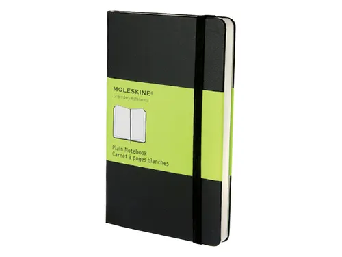 Notitieboek Moleskine pocket 90x140mm blanco hard cover zwart