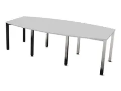 vergadertafel,HxBxD 740x2400x1200mm,vatvormig,MP-lichtgrijs