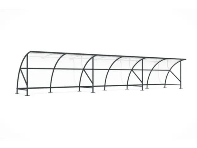 overdekte fietsenstalling,HxBxD 2290x12350x2180mm,wanden acrylglas