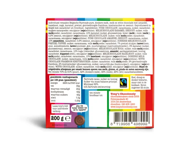 Chocolade Tony's Chocolonely tiny mix doos 200gr