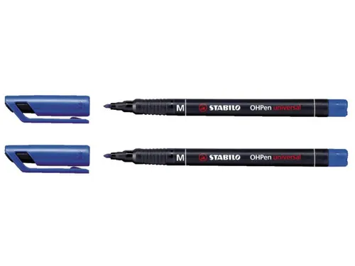 Viltstift STABILO OHpen 843/41 permanent rond medium blauw