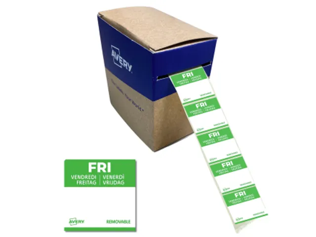 Etiket Avery HACCP vrijdag groen 25x25mm 1000 stuks