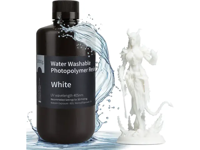 UV/LCD WATER WASHABLE WHITE 1kg 3D RESIN 405NM