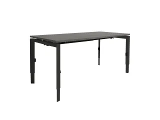 Bureau Linesto N3 hoogte instelbaar 180x80cm Logan eiken, poot Zwart - 1