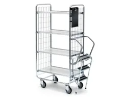 ladderwagen,draagverm. 200kg,4etage(s),laadvl. LxB 750x425mm,houtetage
