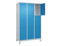 lockerkast,HxBxD 1950x1200x500mm,3x3vakken,vak B 400mm,cil.-slot