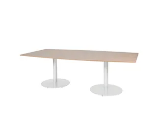 Linesto Vergadertafel Vaste Hoogte 240x120 Ton Havana/Kersen 25mm Wit - 1