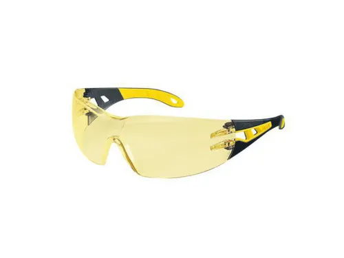 Uvex Pheos 9192.385 veiligheidsbril, amberikleurige lens, geel/zwart m